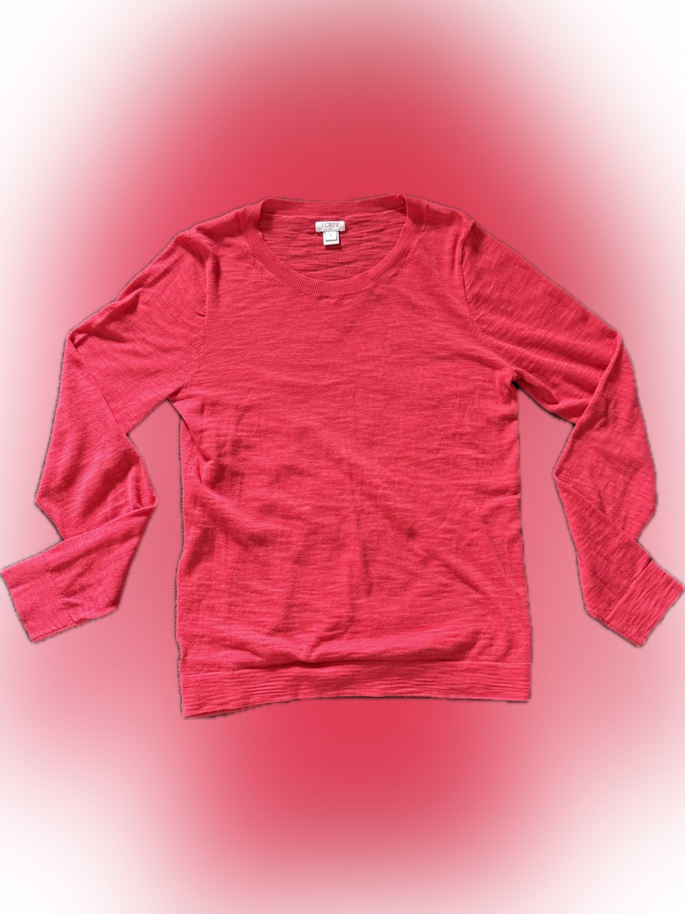 J. Crew Bright Red Gorgeous Lightweight Crewneck Sweater